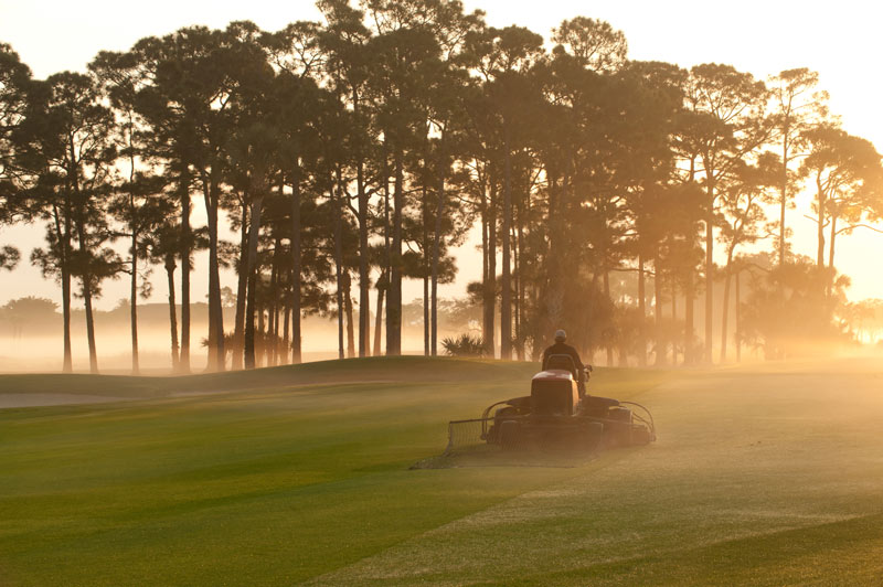 Golf course crew member