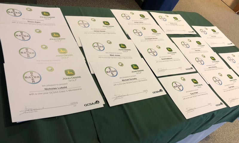 A Green Start grad’s homecoming GCSAA membership certificates