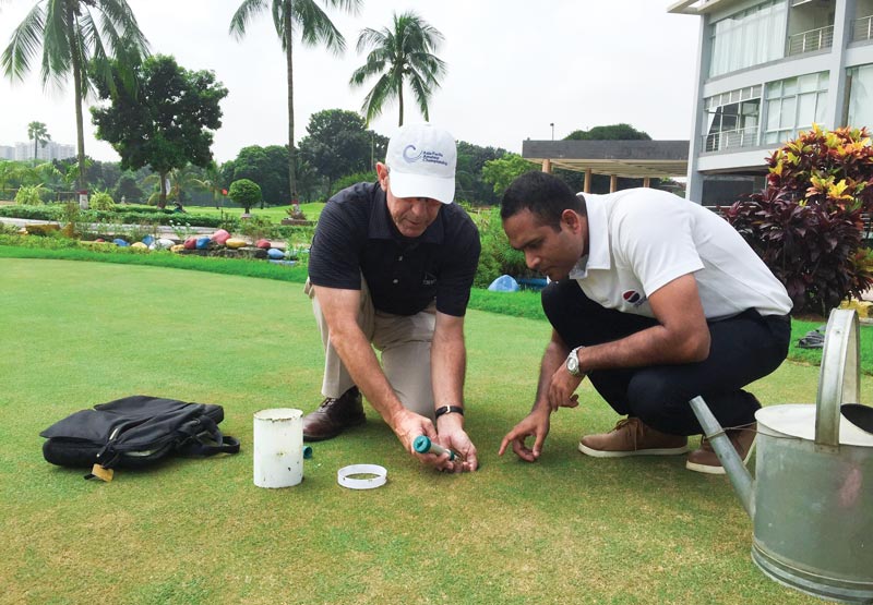 A golf course superintendent abroad Kurmitola Golf Club