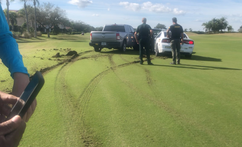 Police chase ends on Florida golf course Golf course police chase