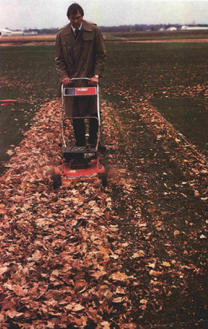 Mulch fall leaves into turfgrass Leaf mulch study