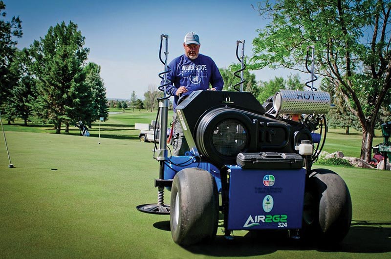 Giving his all: Justin Woodland of The Barn Golf Club Airgronomics