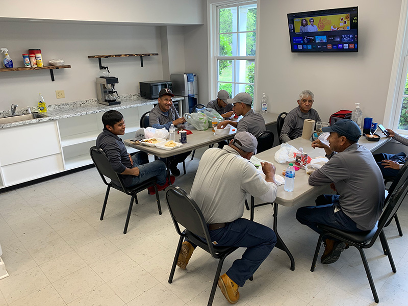 Oldfield crew in break room