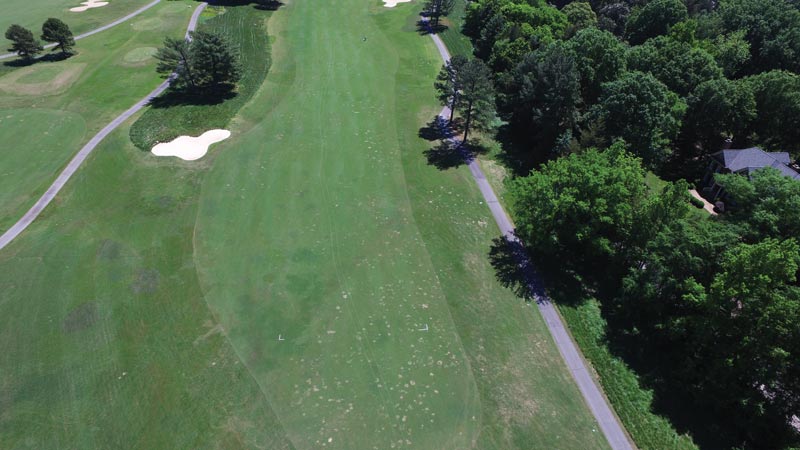 Spring dead spot: Site-specific management Golf course aerial map